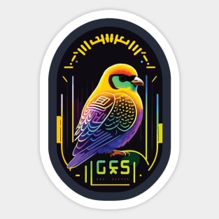 bird with fullcolor background Sticker